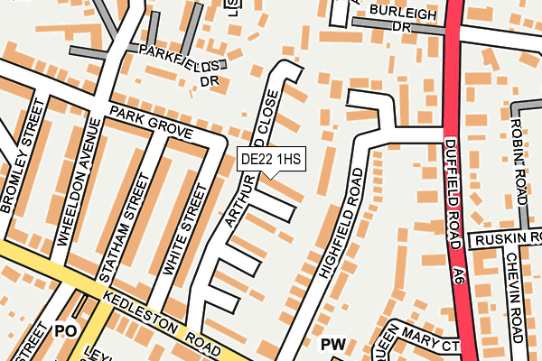 DE22 1HS map - OS OpenMap – Local (Ordnance Survey)
