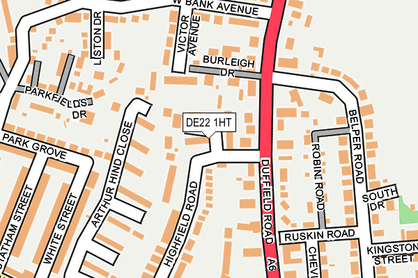 DE22 1HT map - OS OpenMap – Local (Ordnance Survey)
