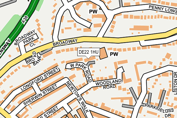 DE22 1HU map - OS OpenMap – Local (Ordnance Survey)