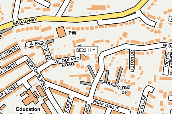 DE22 1HY map - OS OpenMap – Local (Ordnance Survey)