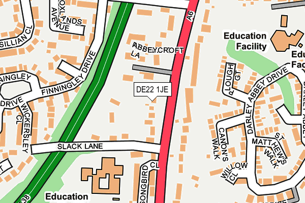 DE22 1JE map - OS OpenMap – Local (Ordnance Survey)