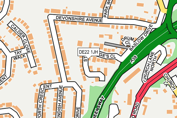 DE22 1JH map - OS OpenMap – Local (Ordnance Survey)