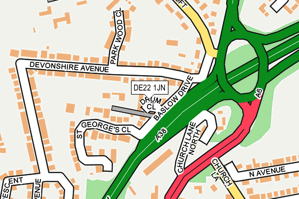 DE22 1JN map - OS OpenMap – Local (Ordnance Survey)