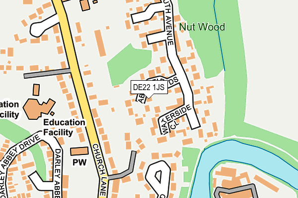 DE22 1JS map - OS OpenMap – Local (Ordnance Survey)