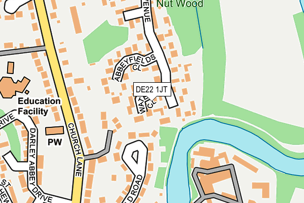 DE22 1JT map - OS OpenMap – Local (Ordnance Survey)