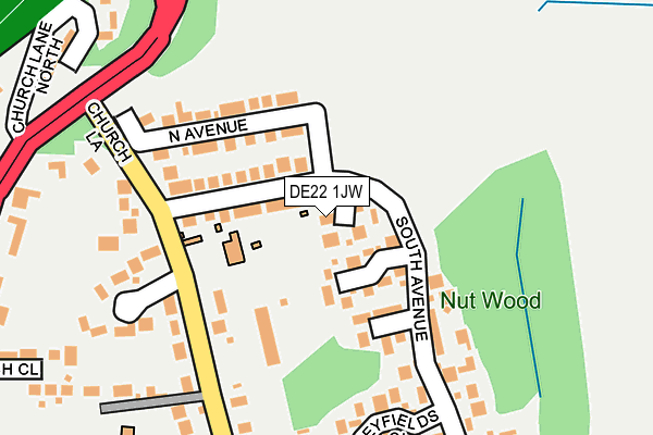 DE22 1JW map - OS OpenMap – Local (Ordnance Survey)