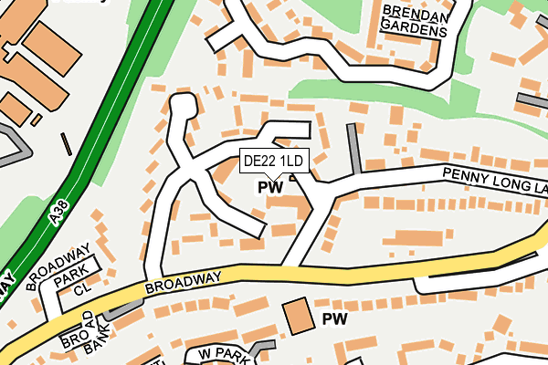 DE22 1LD map - OS OpenMap – Local (Ordnance Survey)