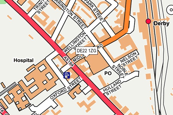 DE22 1ZG map - OS OpenMap – Local (Ordnance Survey)
