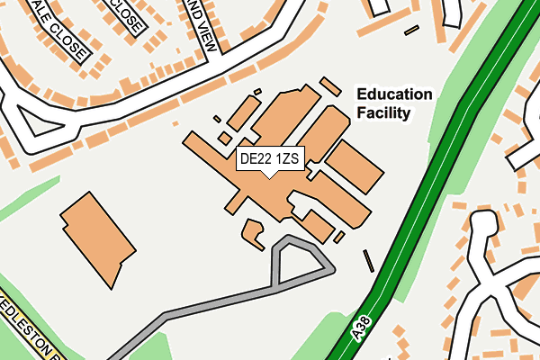 DE22 1ZS map - OS OpenMap – Local (Ordnance Survey)