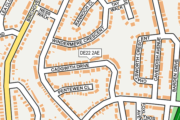 DE22 2AE map - OS OpenMap – Local (Ordnance Survey)