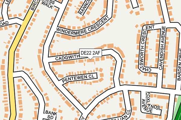 DE22 2AF map - OS OpenMap – Local (Ordnance Survey)