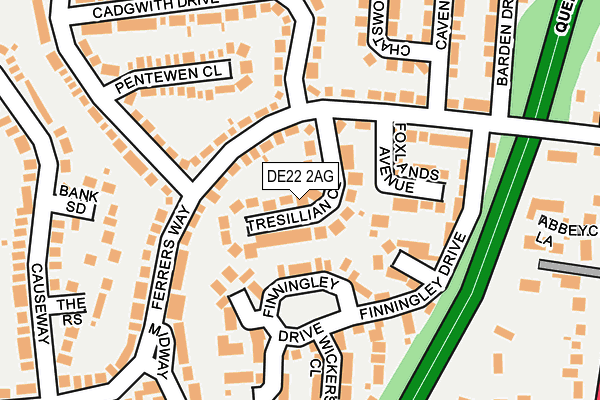 DE22 2AG map - OS OpenMap – Local (Ordnance Survey)