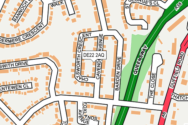 DE22 2AQ map - OS OpenMap – Local (Ordnance Survey)