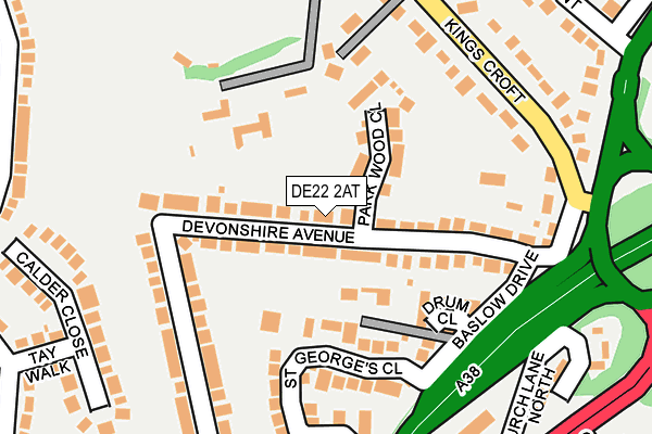 DE22 2AT map - OS OpenMap – Local (Ordnance Survey)