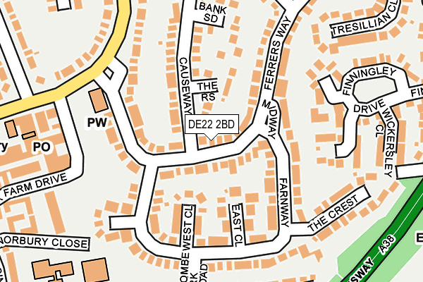 DE22 2BD map - OS OpenMap – Local (Ordnance Survey)