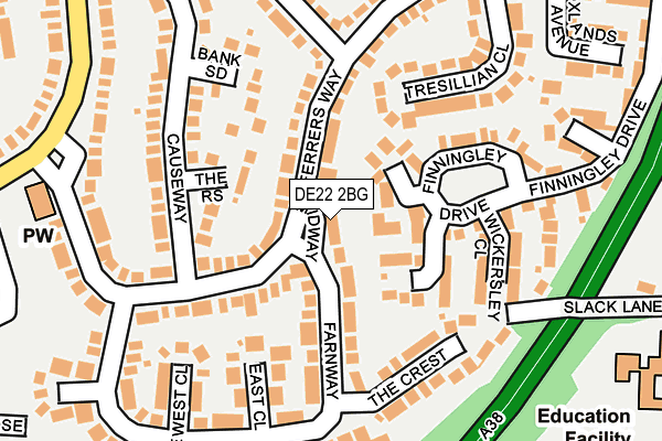 DE22 2BG map - OS OpenMap – Local (Ordnance Survey)
