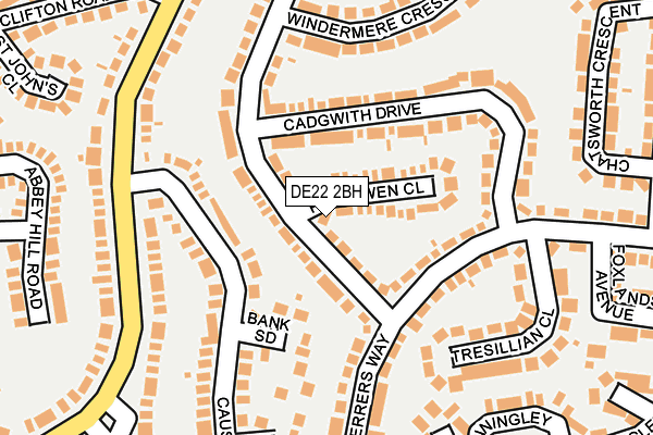 DE22 2BH map - OS OpenMap – Local (Ordnance Survey)