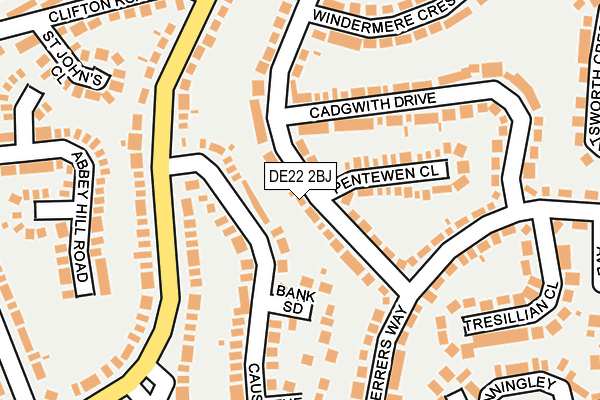 DE22 2BJ map - OS OpenMap – Local (Ordnance Survey)