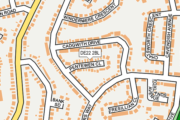 DE22 2BL map - OS OpenMap – Local (Ordnance Survey)