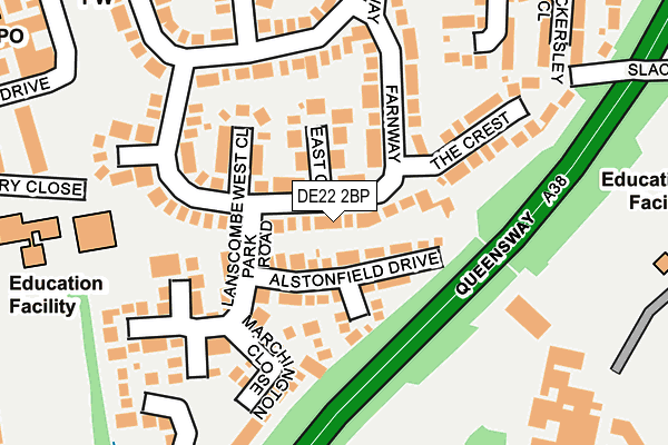 DE22 2BP map - OS OpenMap – Local (Ordnance Survey)