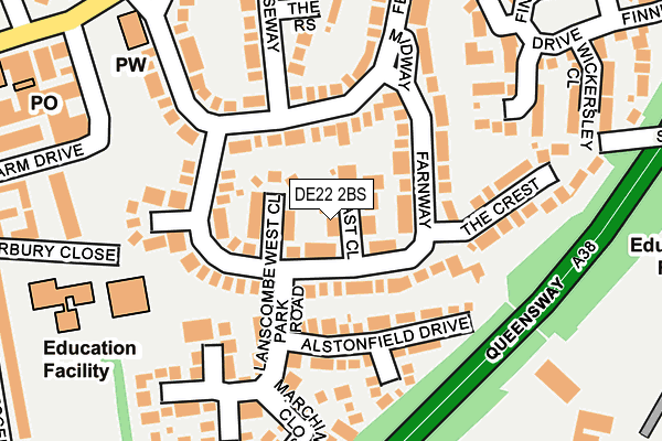 DE22 2BS map - OS OpenMap – Local (Ordnance Survey)