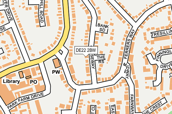 DE22 2BW map - OS OpenMap – Local (Ordnance Survey)