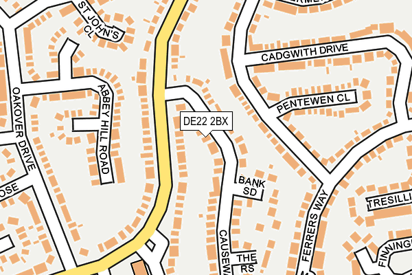 DE22 2BX map - OS OpenMap – Local (Ordnance Survey)