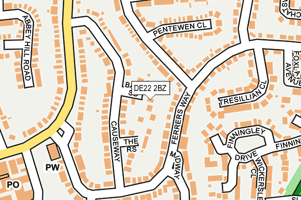 DE22 2BZ map - OS OpenMap – Local (Ordnance Survey)