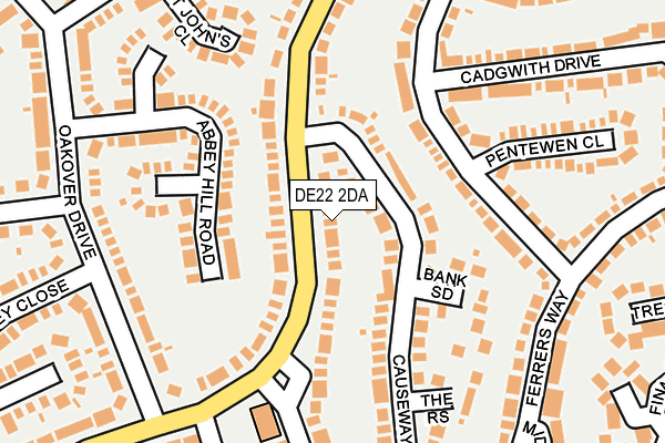 DE22 2DA map - OS OpenMap – Local (Ordnance Survey)