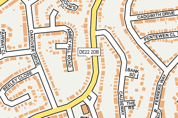 DE22 2DB map - OS OpenMap – Local (Ordnance Survey)