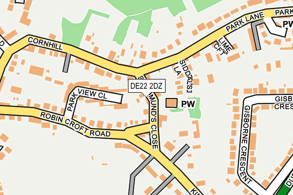 DE22 2DZ map - OS OpenMap – Local (Ordnance Survey)