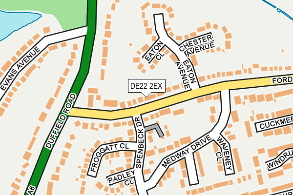 DE22 2EX map - OS OpenMap – Local (Ordnance Survey)