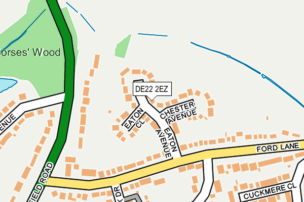 DE22 2EZ map - OS OpenMap – Local (Ordnance Survey)