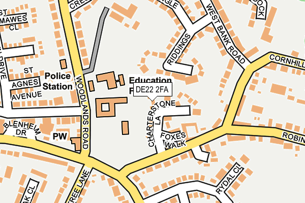 DE22 2FA map - OS OpenMap – Local (Ordnance Survey)