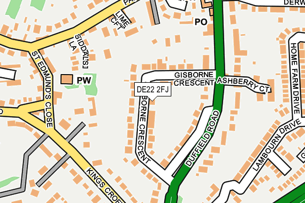 DE22 2FJ map - OS OpenMap – Local (Ordnance Survey)