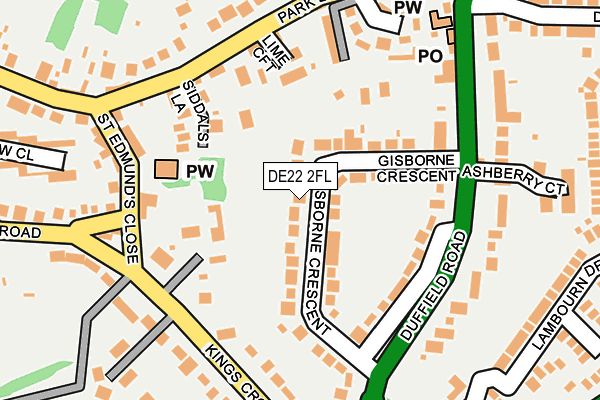 DE22 2FL map - OS OpenMap – Local (Ordnance Survey)