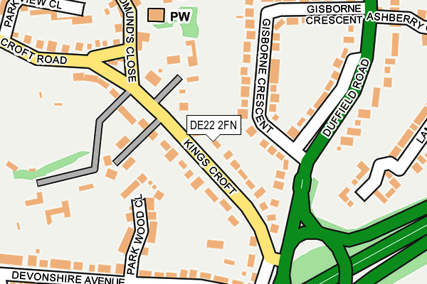 DE22 2FN map - OS OpenMap – Local (Ordnance Survey)