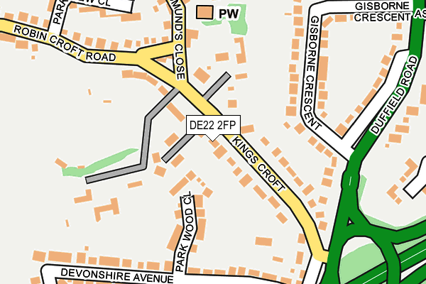 DE22 2FP map - OS OpenMap – Local (Ordnance Survey)