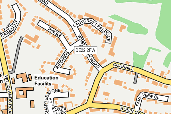 DE22 2FW map - OS OpenMap – Local (Ordnance Survey)