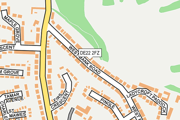 DE22 2FZ map - OS OpenMap – Local (Ordnance Survey)