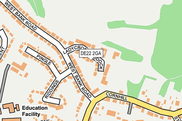 DE22 2GA map - OS OpenMap – Local (Ordnance Survey)