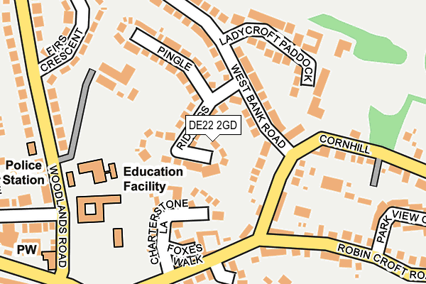DE22 2GD map - OS OpenMap – Local (Ordnance Survey)