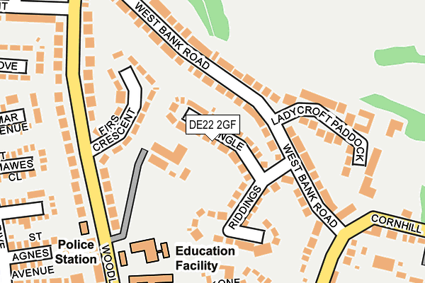 DE22 2GF map - OS OpenMap – Local (Ordnance Survey)
