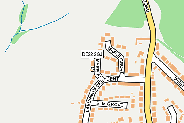 DE22 2GJ map - OS OpenMap – Local (Ordnance Survey)