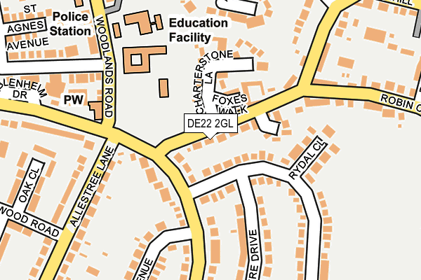 DE22 2GL map - OS OpenMap – Local (Ordnance Survey)