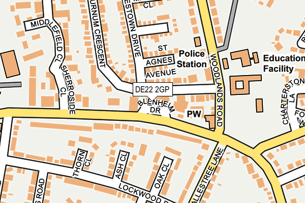 DE22 2GP map - OS OpenMap – Local (Ordnance Survey)