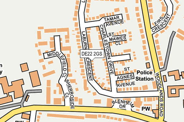 DE22 2GS map - OS OpenMap – Local (Ordnance Survey)