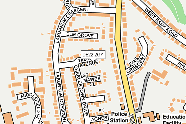 DE22 2GY map - OS OpenMap – Local (Ordnance Survey)