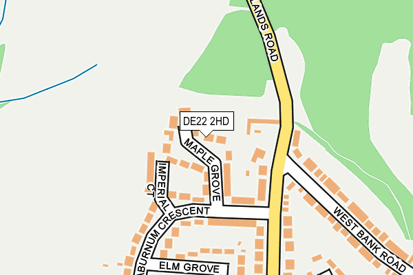 DE22 2HD map - OS OpenMap – Local (Ordnance Survey)