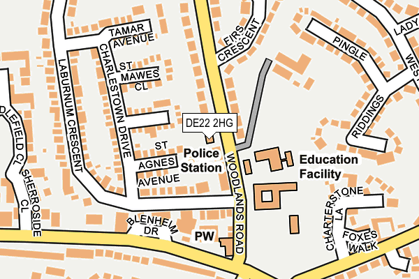 DE22 2HG map - OS OpenMap – Local (Ordnance Survey)
